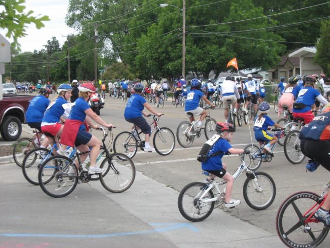 Young riders participating in the tour