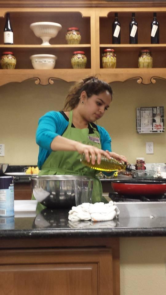 Medical Assistant Sayra Vigil made delisious meatless burgers that were instead made of shredded zucchini and hard-boiled eggs.